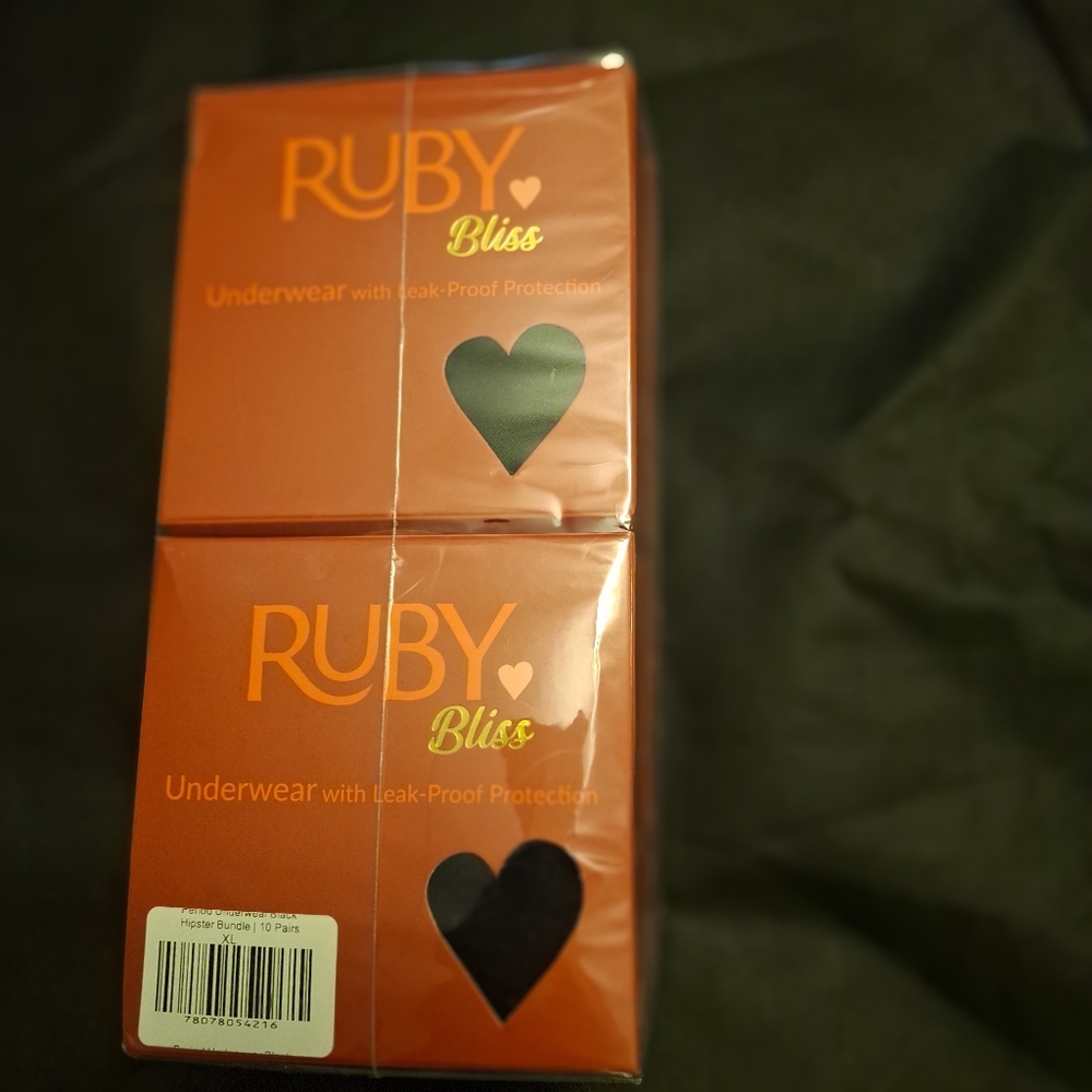 Ruby Bliss Hipster Style Accident Proof Underwear Size XL 20 Pack Bundle Black